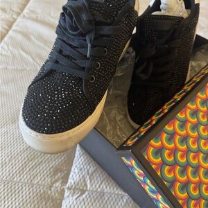 Kurt Geiger Black Crystal Sneakers